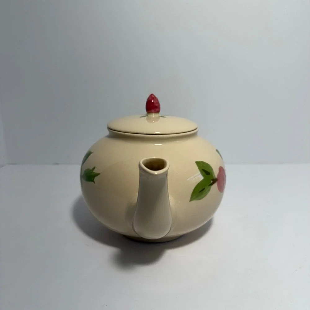 Franciscan Desert Rose Teapot with Lid Hand Painted Made in USA Vintage Ceramic